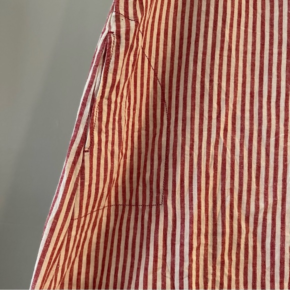 Max Studio Red Striped Linen Blend Shift Dress Size Small - Picture 9 of 14